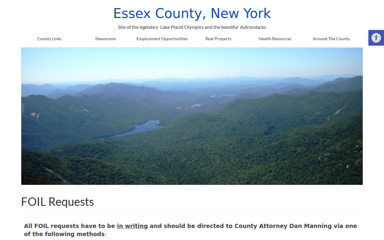 Essex County criminal record FOIL request instructions