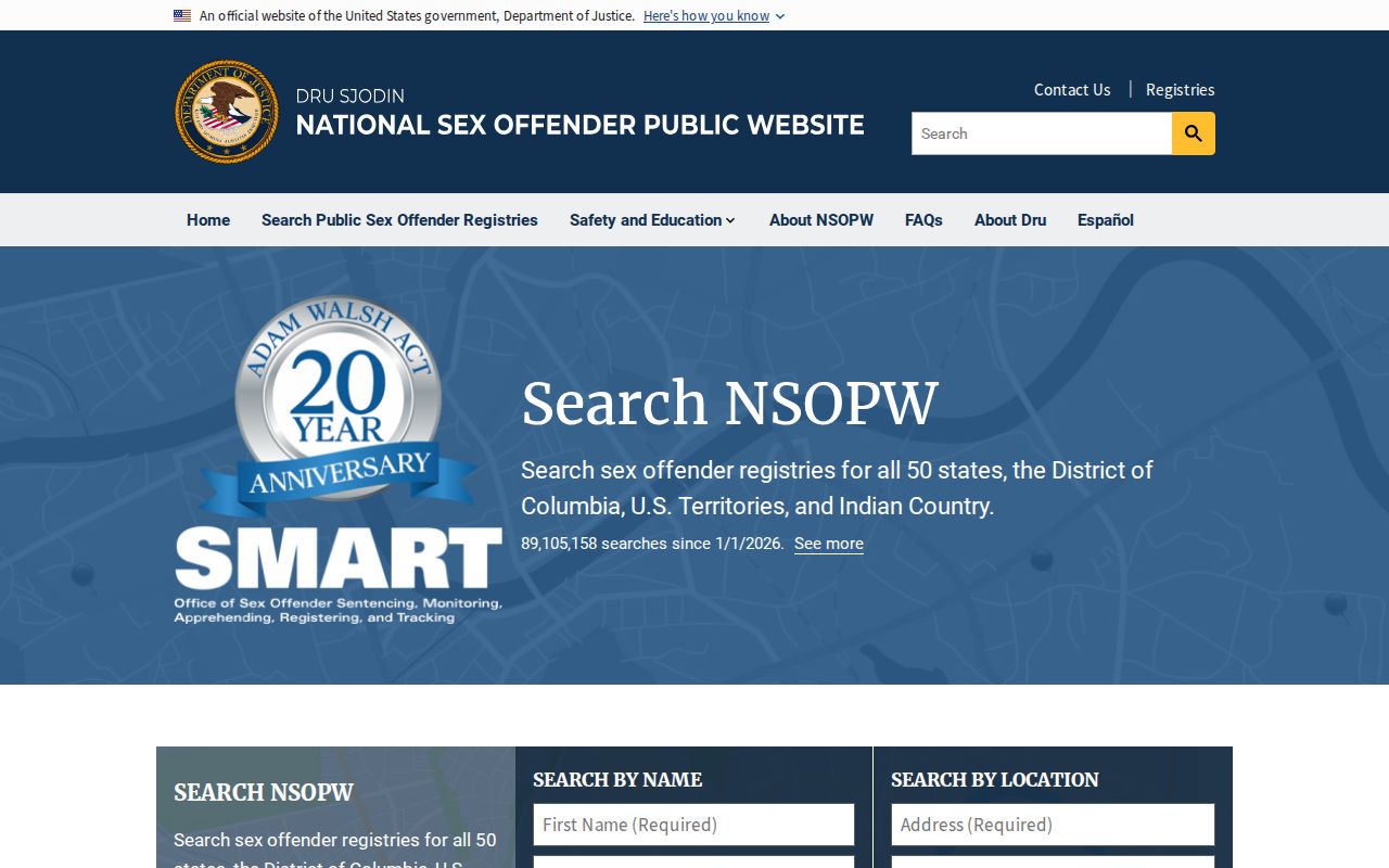 National search used with an Essex County sex offender lookup
